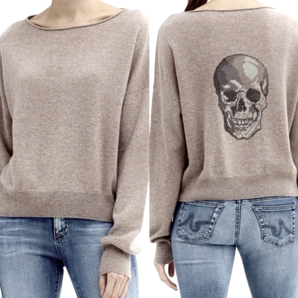 Skull Cashmere Camo Embroidered Skull Sweater XS Camouflage Neutered Designer